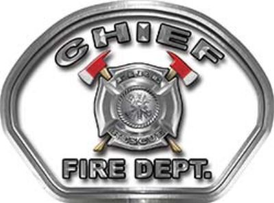 
	Chief Fire Fighter, EMS, Rescue Helmet Face Decal Reflective in White
