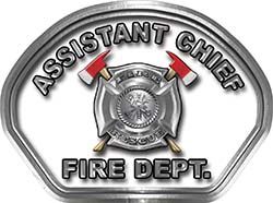  
	Assistant Chief Fire Fighter, EMS, Rescue Helmet Face Decal Reflective in White 
