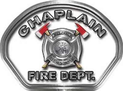  
	Chaplain Fire Fighter, EMS, Rescue Helmet Face Decal Reflective in White 
