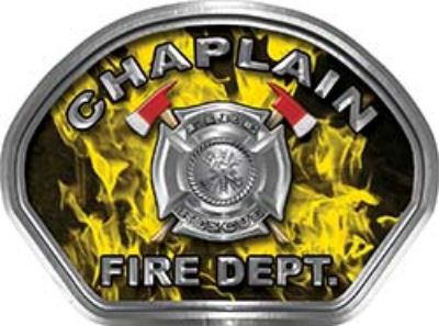  
	Chaplain Fire Fighter, EMS, Rescue Helmet Face Decal Reflective in Inferno Yellow 
