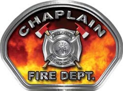  
	Chaplain Fire Fighter, EMS, Rescue Helmet Face Decal Reflective in Real Fire 
