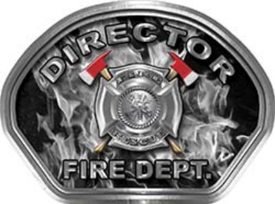 
	Director Fire Fighter, EMS, Rescue Helmet Face Decal Reflective in Inferno Gray 

