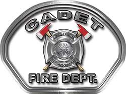  
	Cadet Fire Fighter, EMS, Rescue Helmet Face Decal Reflective in White 
