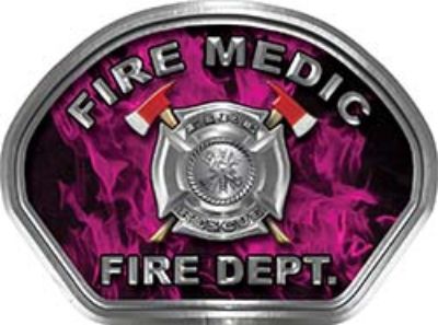  
	Fire Medic Fire Fighter, EMS, Rescue Helmet Face Decal Reflective in Inferno Pink 

