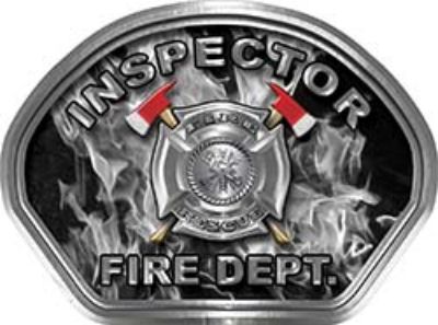  
	Inspector Fire Fighter, EMS, Rescue Helmet Face Decal Reflective in Inferno Gray 
