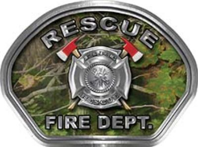  
	Rescue Fire Fighter, EMS, Rescue Helmet Face Decal Reflective in Real Camo 
