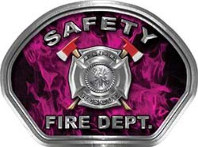  
	Safety Fire Fighter, EMS, Safety Helmet Face Decal Reflective in Inferno Pink 
