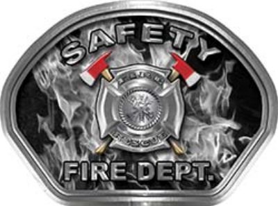  
	Safety Fire Fighter, EMS, Safety Helmet Face Decal Reflective in Inferno Gray 
