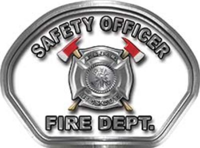  
	Safety Officer Fire Fighter, EMS, Rescue Helmet Face Decal Reflective in White 
