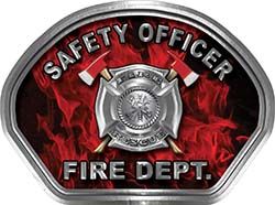  
	Safety Officer Fire Fighter, EMS, Rescue Helmet Face Decal Reflective in Inferno Red 
