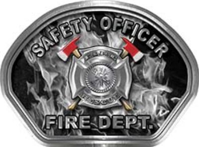  
	Safety Officer Fire Fighter, EMS, Rescue Helmet Face Decal Reflective in Inferno Gray 
