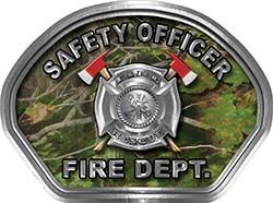  
	Safety Officer Fire Fighter, EMS, Rescue Helmet Face Decal Reflective in Real Camo 
