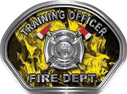  
	Training Officer Fire Fighter, EMS, Rescue Helmet Face Decal Reflective in Inferno Yellow 
