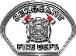  
	Sergeant Fire Fighter, EMS, Rescue Helmet Face Decal Reflective in White 
