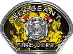  
	Sergeant Fire Fighter, EMS, Rescue Helmet Face Decal Reflective in Inferno Yellow 

