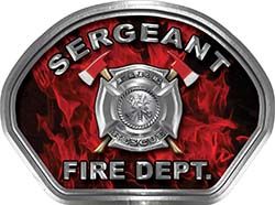  
	Sergeant Fire Fighter, EMS, Rescue Helmet Face Decal Reflective in Inferno Red 
