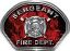  
	Sergeant Fire Fighter, EMS, Rescue Helmet Face Decal Reflective in Inferno Red 
