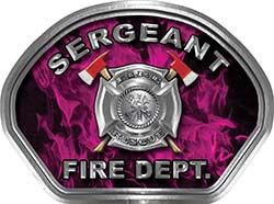  
	Sergeant Fire Fighter, EMS, Rescue Helmet Face Decal Reflective in Inferno Pink 
