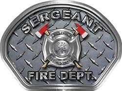  
	Sergeant Fire Fighter, EMS, Rescue Helmet Face Decal Reflective With Diamond Plate 
