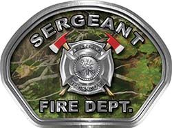  
	Sergeant Fire Fighter, EMS, Rescue Helmet Face Decal Reflective in Real Camo 
