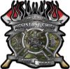 
	Fire Fighter Assistant Chief Maltese Cross Flaming Axe Decal Reflective in Camo
