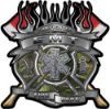
	Fire Fighter emt Maltese Cross Flaming Axe Decal Reflective in Camo
