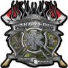 
	Fire Fighter Paramedic Maltese Cross Flaming Axe Decal Reflective in Camo
