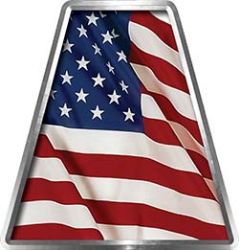 Fire Fighter, EMS, Rescue Helmet Tetrahedron Decal Reflective with American Flag