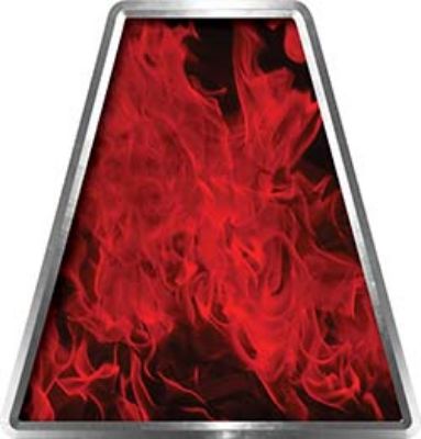 Fire Fighter, EMS, Rescue Helmet Tetrahedron Decal Reflective in Inferno Red
