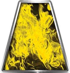 Fire Fighter, EMS, Rescue Helmet Tetrahedron Decal Reflective in Inferno Yellow
