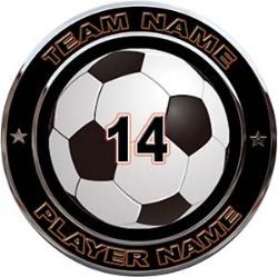 
	Custom Team Sports Decal with Name and School with Soccer Ball
