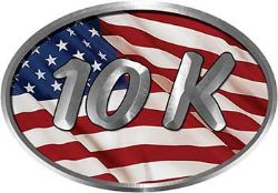 
	Oval Marathon Running Decal 10K with American Flag
