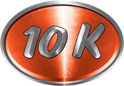 
	Oval Marathon Running Decal 10K in Orange
