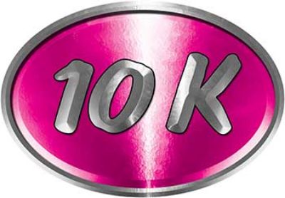 
	Oval Marathon Running Decal 10K in Pink

