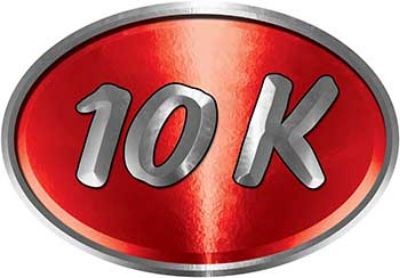 
	Oval Marathon Running Decal 10K in Red
