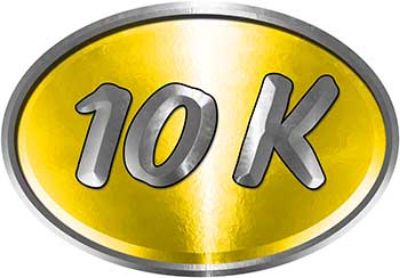 
	Oval Marathon Running Decal 10K in Yellow