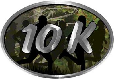 
	Oval Marathon Running Decal 10K in Camouflage with Runners