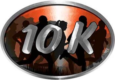 
	Oval Marathon Running Decal 10K Orange with Runners