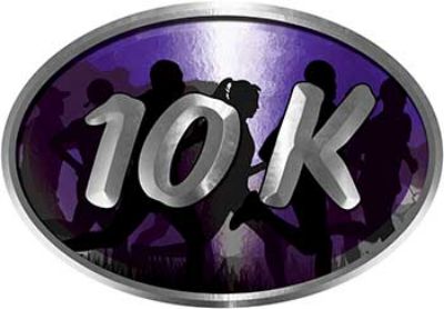 
	Oval Marathon Running Decal 10K in Purple with Runners