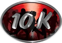 
	Oval Marathon Running Decal 10K in Red with Runners