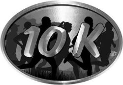 
	Oval Marathon Running Decal 10K in Silver with Runners