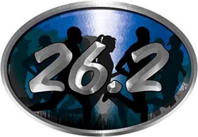 
	Oval Marathon Running Decal 26.2 in Blue with Runners