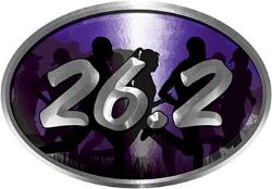 
	Oval Marathon Running Decal 26.2 in Purple with Runners