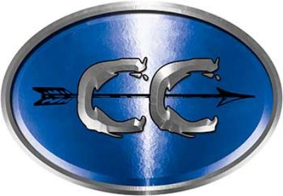 
	Oval Cross Country Distance Running Decal in Blue