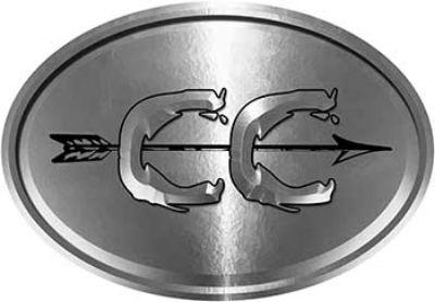 
	Oval Cross Country Distance Running Decal in Silver