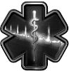 
	Star of Life with Heartbeat Emergency EMS EMT Paramedic Decal in Black
