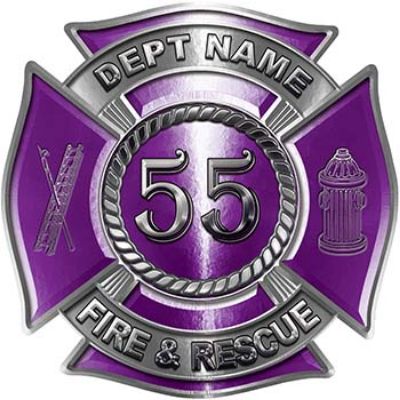 
	Personalized Fire Fighter Decal with Your Number in Purple