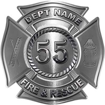 
	Personalized Fire Fighter Decal with Your Number in Silver