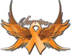 
	Appendix Cancer Survivor Amber Ribbon with Flying Wings Decal
