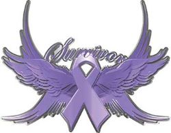 
	All Cancers Survivor Lavender Ribbon with Flying Wings Decal
